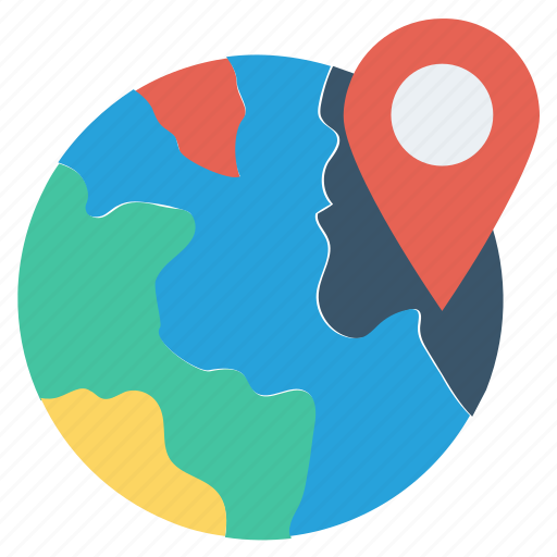 Globe, international, location, map pin, pin, way, world icon - Download on Iconfinder