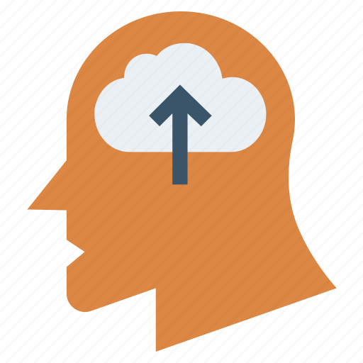 Arrow, cloud, global business, head, thinking, uploading icon - Download on Iconfinder