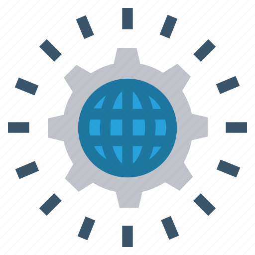 Cogwheel, gear, global business, globe, network, settings, worldwide icon - Download on Iconfinder