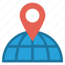 globe, international, location, map pin, pin, way, world