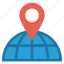 globe, international, location, map pin, pin, way, world 