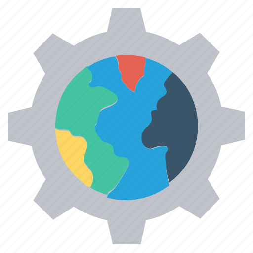 Cogwheel, gear, global business, globe, network, settings, worldwide icon - Download on Iconfinder