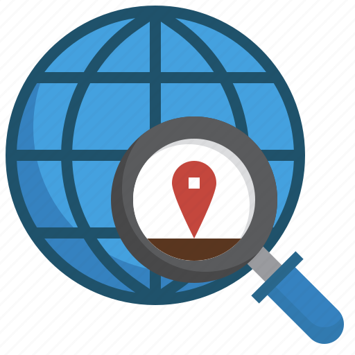 Global, business, point, maps, location, loupe, pin icon - Download on Iconfinder