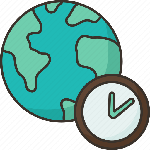 Time, zone, clock, world, map icon - Download on Iconfinder