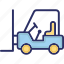 forklift truck, bendi truck, fork truck, golf cart, counterbalanced truck 