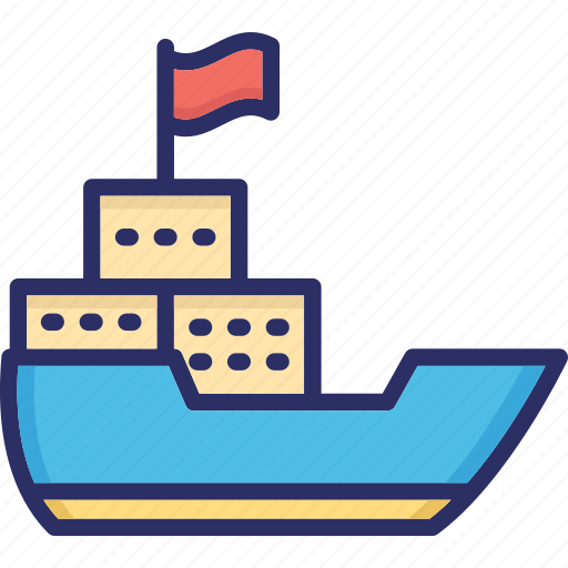 Shipping, cargo vessel, export, cargo ship, container ship icon - Download on Iconfinder