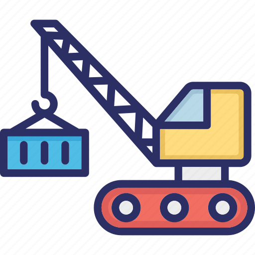 Crane, crane vehicle, container, construction machinery, industrial machine icon - Download on Iconfinder