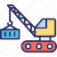 crane, crane vehicle, container, construction machinery, industrial machine 