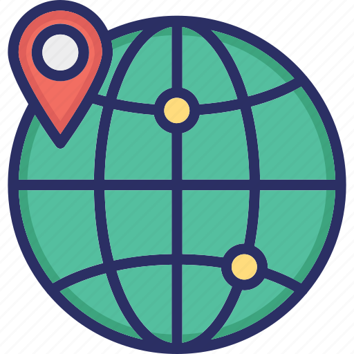 Globe, map pin, location, gps, global location icon - Download on Iconfinder