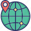 globe, map pin, location, gps, global location 