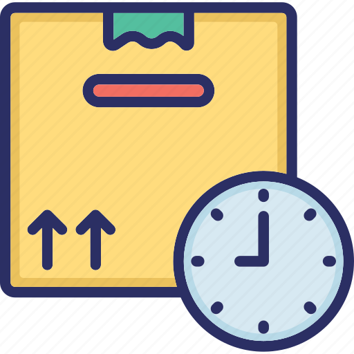 Shipping time, shipping duration, delivery time, shipping box, cargo icon - Download on Iconfinder