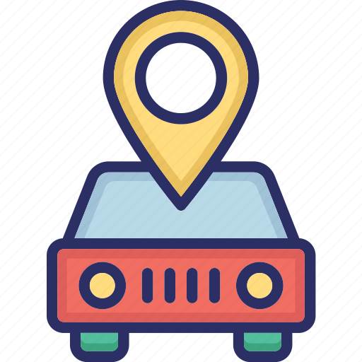 Map pin, location pin, car, delivery, map locator icon - Download on Iconfinder