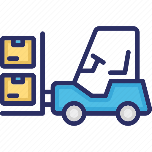 Forklift truck, bendi truck, fork truck, golf cart, counterbalanced truck icon - Download on Iconfinder