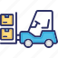 forklift truck, bendi truck, fork truck, golf cart, counterbalanced truck 