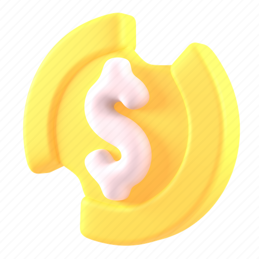 Broken, coin, finance, currency 3D illustration - Download on Iconfinder