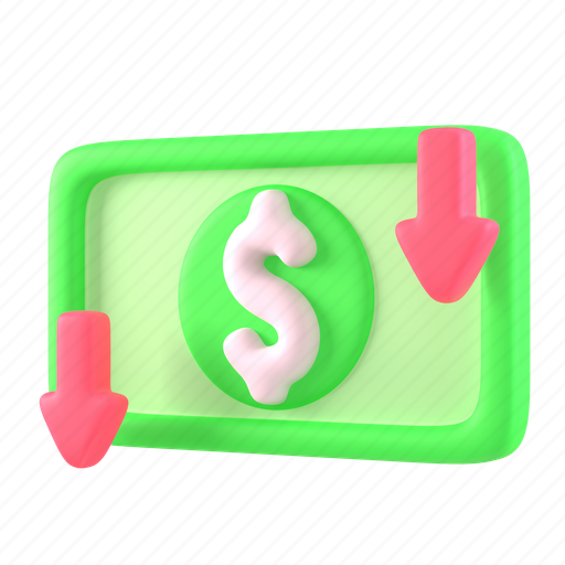 Dollar, value, weak, economic crisis 3D illustration - Download on Iconfinder