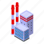 factory, pollution, isometric 
