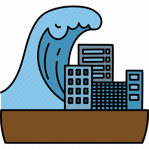 Building, disaster, home, house, tsunami, wave, weather icon - Download on Iconfinder