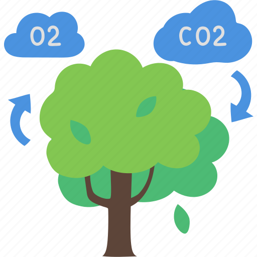 Photosynthesis, co2, biology, ecology, tree, o2, oxygen icon - Download on Iconfinder