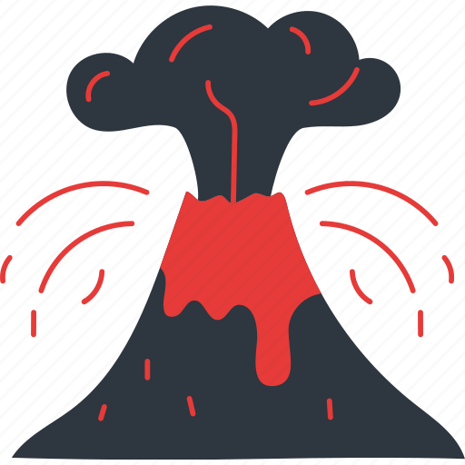 Disaster, eruption, nature, volcano, lava, smoke, erupting icon - Download on Iconfinder