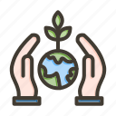 sustainable development, plant, hand, globe, ecology