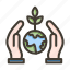 sustainable development, plant, hand, globe, ecology 