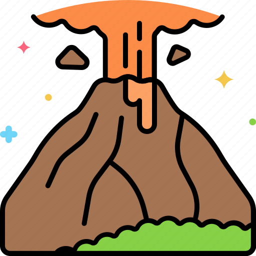 Volcano, eruption, lava, explosion, mountain icon - Download on Iconfinder