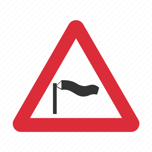 Caution, danger, side wind, traffic sign, warning, warning sign icon - Download on Iconfinder