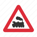 caution, danger, level crossing, level crossing sign, warning, warning sign, without barrier