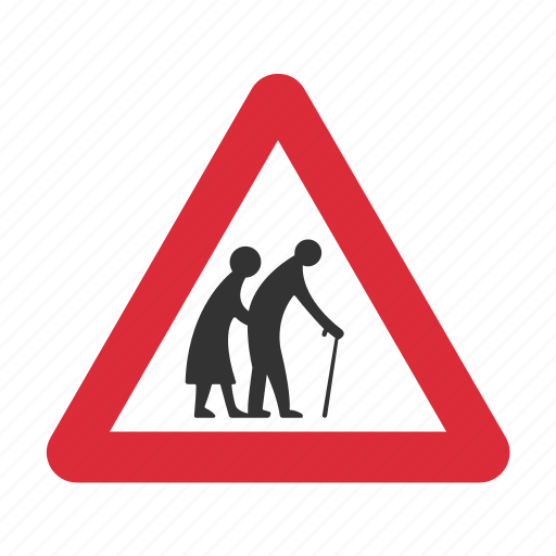 Blind, crossing, disabled, elder, frail, pedestrian, warning sign icon - Download on Iconfinder
