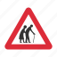 blind, crossing, disabled, elder, frail, pedestrian, warning sign 