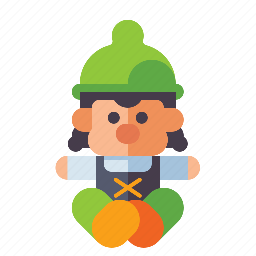 Gnome, sitting, female, dwarf icon - Download on Iconfinder
