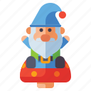 gnome, sitting, mushroom, dwarf