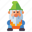 gnome, squatting, male, dwarf 