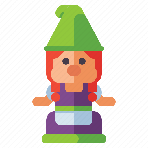 Gnome, female, dwarf, hat icon - Download on Iconfinder