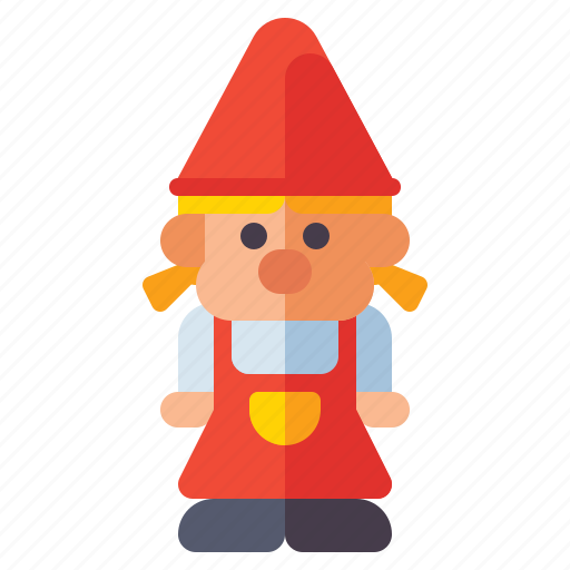 Gnome, girl, dwarf, elf icon - Download on Iconfinder