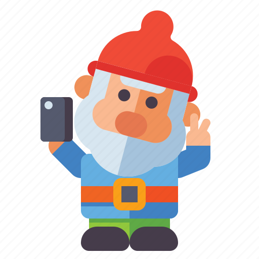 Gnome, selfie, dwarf, phone icon - Download on Iconfinder