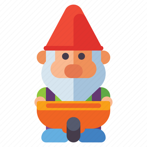 Gnome, wheelbarrow, dwarf, elf icon - Download on Iconfinder