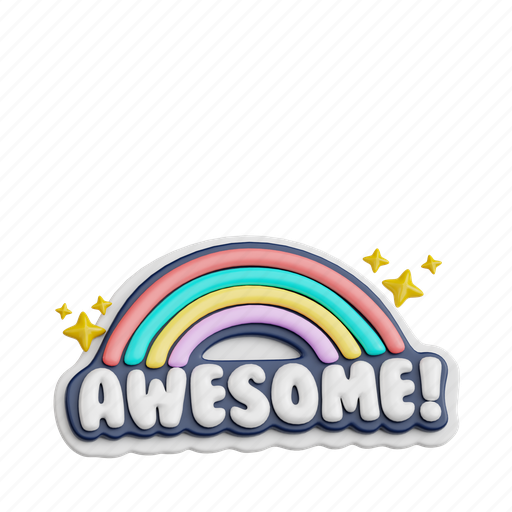 Awesome, 3d icon, 3d illustration, 3d render, good vibe sticker, good vibe, sticker 3D illustration - Download on Iconfinder