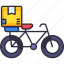 bicycle, bike, food delivery, courier, transportation, delivery, shipping, package, box 