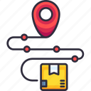 route, pin, location, destination, tracking, delivery, shipping, package, box