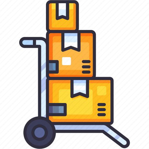 Trolley, boxes, cart, warehouse, storage, delivery, shipping icon - Download on Iconfinder