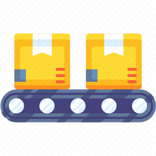 Conveyor, belt, distribution, boxes, product, delivery, shipping icon - Download on Iconfinder
