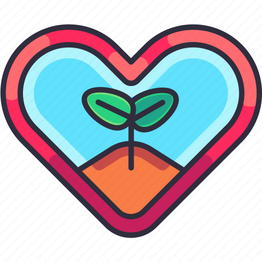 Love, earth day, heart, plant, growth, ecology, eco icon - Download on Iconfinder