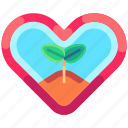 love, earth day, heart, plant, growth, ecology, eco, leaf, environment