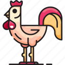 cock, chicken, rooster, animal, bird, farming, farmer, farm, agriculture
