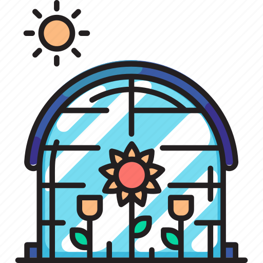 Greenhouse with flower, greenhouse, flower, floral, glasshouse, farming, farmer icon - Download on Iconfinder