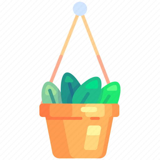 Hanging pot, plant, flower, leaf decoration, gardener, gardening, agriculture icon - Download on Iconfinder