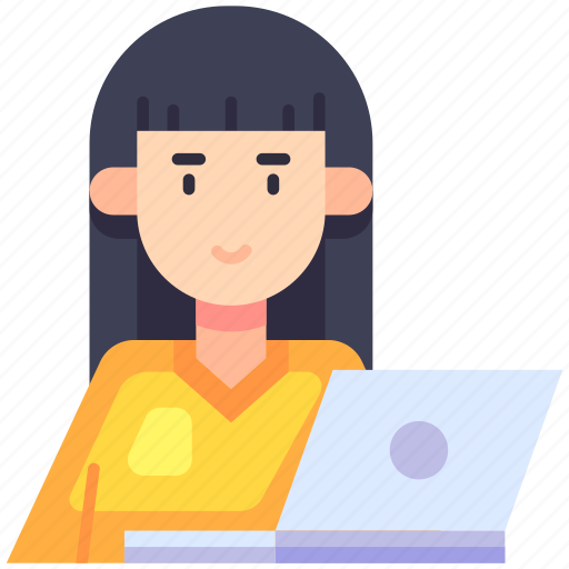 Freelance, female, freelancer, laptop, working, graphic design, design tool icon - Download on Iconfinder