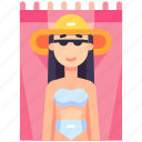 sunbathing, female, sunbathe, tanning, beach, summer, holiday, travel, season